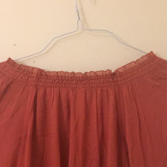 Free People Rust Orange Blouse Banda Crinkle - Picture 11 of 16